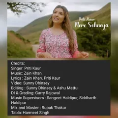 The official release poster for Priti Kaur's 'Mere Sohneya'. I'm credited for the tabla on this track, a project supervised by my frequent collaborators Sangeet and Siddharth Haldipur.