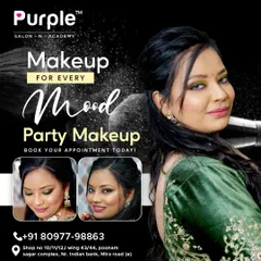Makeup for every mood. This graphic showcases a glamorous party makeup look with dramatic smokey eyes and a glossy lip, perfect for a night out.