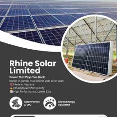 Another view of our high-performance solar farm, showcasing the scale of projects I handle. These panels are made in Haryana and are BIS approved for quality, ensuring they deliver reliable power year after year.