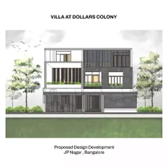 An introductory design proposal for a villa in JP Nagar, Bangalore. This elevation sketch sets the stage for a meticulously detailed and captivating facade, marking the beginning of the design journey.