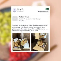 This review makes me so happy. This customer trusts my protein bowls to be not just packed with protein, but also super tasty, making it their go to when cooking feels like too much work.