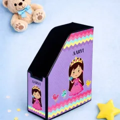 Help your little one keep their storybooks tidy with a personalized folding book rack. This one features a lovely princess theme for Aarvi, and it's sturdy enough for even the most enthusiastic reader.