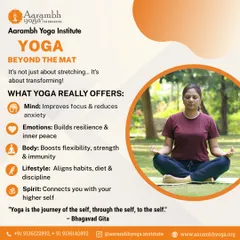 Yoga is not just about physical postures; it is a holistic journey of transformation. My approach focuses on improving your mind, balancing emotions, strengthening the body, aligning your lifestyle, and connecting you to your spirit. It is a complete path to well-being.