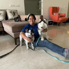 It's not all work and no play. There's plenty of time for cuddles and bonding. Building a positive relationship with each dog is the foundation of my training success.