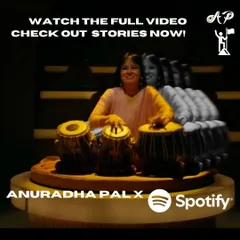 The promotional graphic for my collaboration with Spotify. This project was a game-changer, championing Indian classical music on a global digital platform and connecting our ancient rhythms with a modern audience.