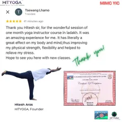 A heartfelt review from a student who completed my one-month yoga instructor course in Ladakh. Seeing my students grow in strength and confidence is my greatest reward.