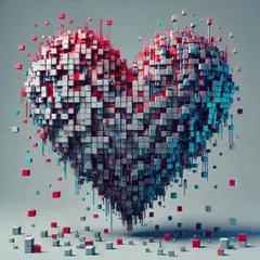 A modern, digital interpretation of love. This pixelated heart is a unique and contemporary piece, perfect for those who appreciate art that blends emotion with a tech-inspired aesthetic.