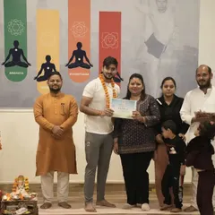 My training is my foundation. This is from my Yoga Teacher Training Course (YTTC) completion in Rishikesh. I am a certified yoga teacher, and I bring that discipline and knowledge to every session, ensuring you learn the authentic and correct form for every kriya.