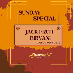 Another look at our popular Sunday special, Panasakaya (Jackfruit) Biryani. It's a unique vegetarian dish that is both hearty and flavorful.