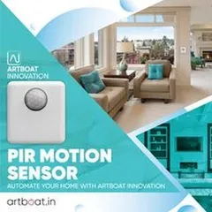 Our PIR Motion Sensor is designed to blend into any home decor, as seen here in a comfortable living room setting. This device provides reliable motion detection for security and automation without disrupting your home's aesthetic.