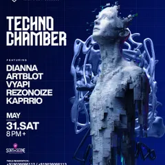 The flyer for "Techno Chamber" at Hi-Pitch, a night dedicated to the harder, darker side of techno.