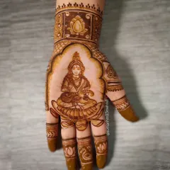 A portrait of Goddess Saraswati, the embodiment of knowledge and art, seated on a lotus. This design is perfect for Navaratri or any occasion where you want to invoke divine blessings.