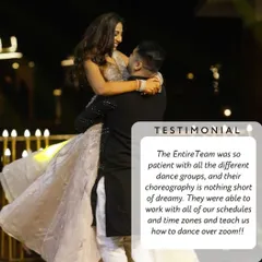 We are so grateful for the opportunity to create moments like these across multiple time zones. Our team's patience and ability to teach over Zoom made this dream wedding sangeet possible.