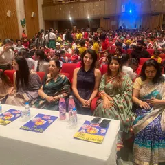 Seated on the judging panel for the "Brains & Games" event. Participating in such events allows us to witness the incredible creativity and dedication of students from various schools.