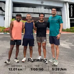 A nice 12km catch-up run with friends. I often reflect on how we are both separate individuals and deeply connected to everything. These shared runs bring a level of peace and understanding.
