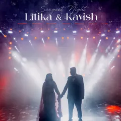 The energy of a Sangeet night is electric. We captured this dramatic silhouette of Litika and Kavish against a backdrop of stage lights, a perfect representation of a modern, high energy celebration.