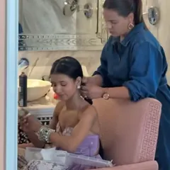A candid moment of me styling a braid for Nancy. I focus on every little detail to make sure the final look is absolutely perfect.