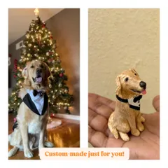 From a Christmas photo to a forever keepsake. This Golden Retriever, complete with his little tuxedo, was a joy to sculpt. It’s a perfect way to remember a special moment.