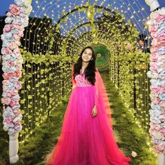 Inspired by the Barbie trend, this fuchsia pink gown is perfect for making a bold statement. It's an imported designer piece ideal for birthday parties or family photoshoots.