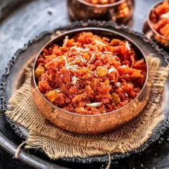 The ultimate Indian winter dessert, Gajar ka Halwa. Rich, warm, and comforting, made with fresh carrots, milk, and nuts.