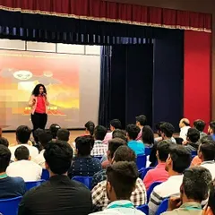 Speaking to a hall of young professionals about building confidence early in their careers. My sessions are designed to be engaging and relatable, using visuals and real world examples to make the concepts stick.