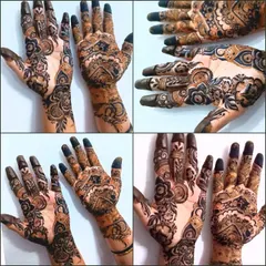 A collage showing different styles of guest henna. These designs are quicker to apply but are still created with the same attention to detail.