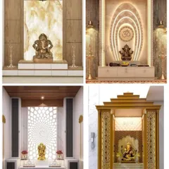 This collection showcases the versatility of our pooja unit designs. From grand marble and wood structures to compact, backlit modern units, we create sacred spaces tailored to every home.