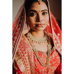 A powerful, direct portrait of the bride, Kavita. Her eyes tell a story of strength, beauty, and anticipation.