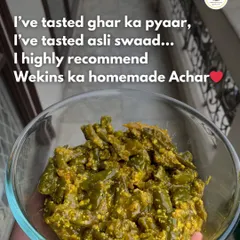 I've tasted ghar ka pyaar, I've tasted asli swaad... I highly recommend Wekins ka homemade Achaar. This bowl of Chatpati Mirch says it all.
