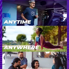 This graphic captures our core philosophy: fitness for anybody, anytime, anywhere. Your membership gives you access to a global community.
