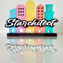 I designed this unique 'Starchitect' standee for a student beginning her architecture program. It's a perfect motivational piece for a future star architect's desk.