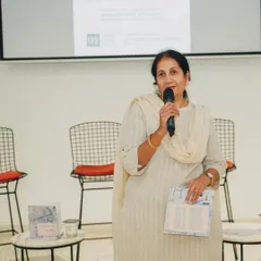 Our co-founder, Sridevi Adlakha, speaking at the launch event for her book, sharing insights from our firm's extensive experience.