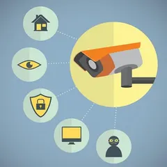 This graphic illustrates the core functions of a video surveillance system. It provides a visual deterrent to potential intruders, enables remote monitoring of your property, offers a shield of protection, and allows for evidence collection via a connected monitor.