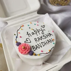 Celebrating Raksha Bandhan with a special bento cake. These are a popular choice for festivals, allowing for a personal touch on a special day.