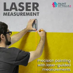 No more struggling with a tape measure. I use a laser measurement tool to get precise readings in seconds, ensuring your painting project is as easy and stress-free as possible.