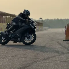 Unlearn bad habits and start with the basics. Here, a rider at Kari Motor Speedway is fully focused on mastering the fundamentals taught during our initial training drills.