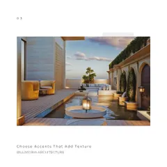 This rooftop terrace is designed as a private oasis. We incorporated a tranquil water body, a floating fire pit, and plush seating to create a seamless extension of the living space, perfect for relaxation and entertaining under the sky.