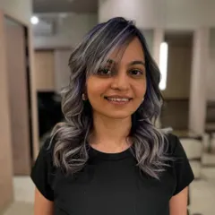 A happy client showing off her winter frost hair. The ash and purple tones are so unique and beautiful. (No filter)