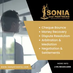 Financial disputes require a swift and strategic response. I have a strong track record in money recovery suits and handling cheque bounce litigation. I also facilitate dispute resolution through alternative methods like arbitration and mediation to find the most practical and cost effective solution for you.