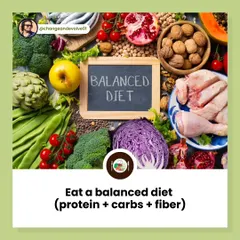Reversing PCOS naturally starts with a balanced diet. Each meal should include a mix of protein, complex carbohydrates, and fiber to regulate blood sugar and support hormonal balance.