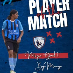 A magical goal from Manya earns her the Player of the Match award. We celebrate her skill and contribution to the team's success.