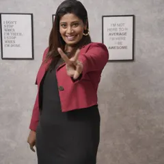 The background says it all: "I'm not here to be average, I'm here to be awesome." This is the energy I bring to my work and encourage in my team every single day.