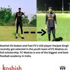 This is what our program is all about. We are incredibly proud that our U15 player and goalkeeper Harjeet Singh earned a full scholarship to join the youth team of FC Madras, one of India's premier football academies.