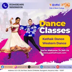 We offer a diverse range of dance styles to suit every interest. This graphic highlights two of our popular programs: traditional Indian Kathak dance and dynamic Western dance forms.