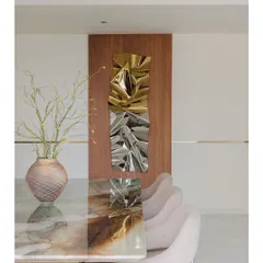 My sculpture installed in the dining area of the apartment designed by MJ Architects, reflecting the beautiful marble of the table.