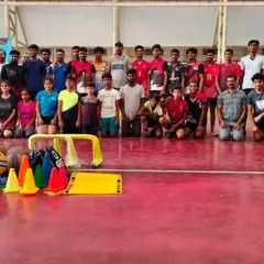 Our summer camp group, ready to train with all the necessary equipment for drills and fitness.