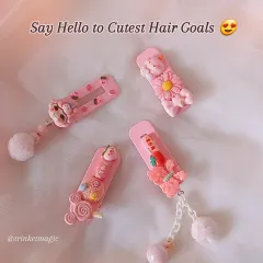 Say hello to pink hair goals. This collection of pink-themed hair clips is perfect for school, parties, and everyday slay. They are handmade, budget-friendly, and super cute.