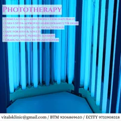 Our phototherapy unit uses USFDA-approved narrowband UVB light, a non-invasive and painless method to treat widespread vitiligo. It works by stimulating melanin production naturally and is safe for both adults and children, leading to gradual, visible repigmentation.