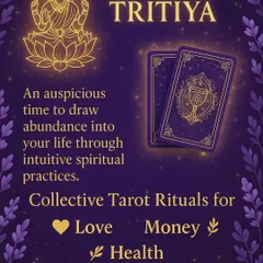 For the auspicious occasion of Akshaya Tritiya, I offered a special collective tarot ritual for love, money, or health. This is a powerful time to manifest your desires, and tarot can amplify that energy.