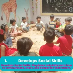 Benefit 1: Playdates help kids develop social skills by learning to communicate, share, and cooperate with others.